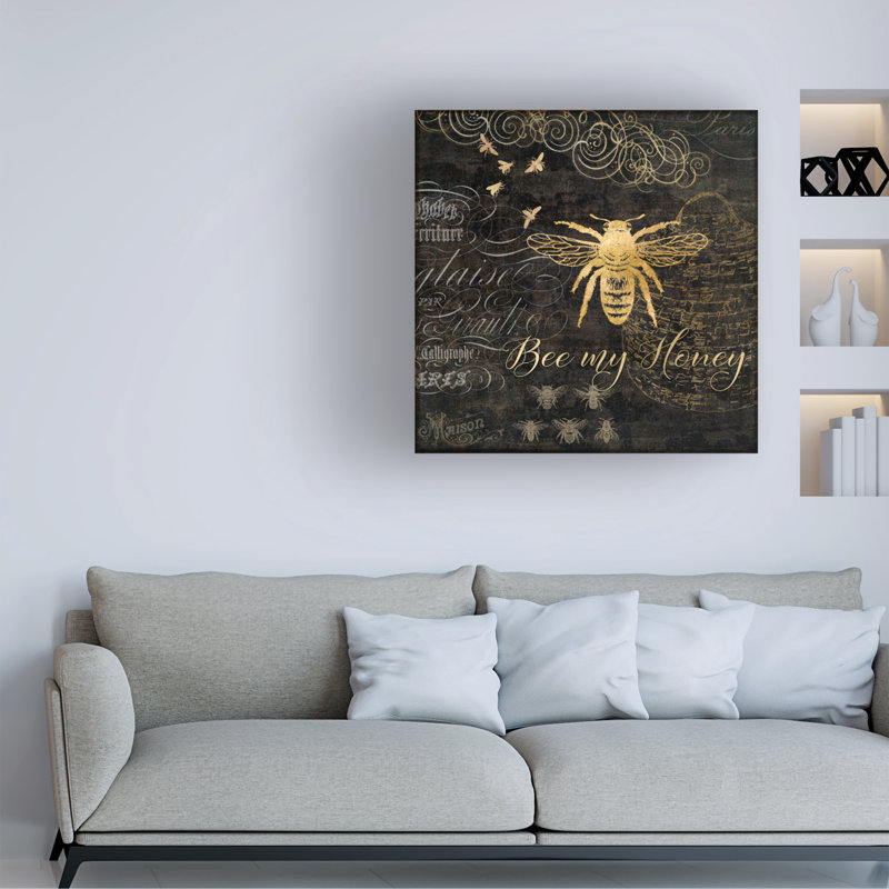 Art sur toile Cora Niele Bee My Honey, H 14 po x l 14 po x P 2 po