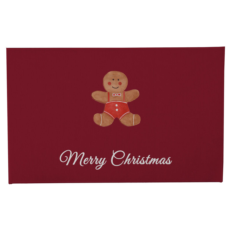 Paillasson Merry Christmas, Rouge canneberge, L 21 po x L 34 po