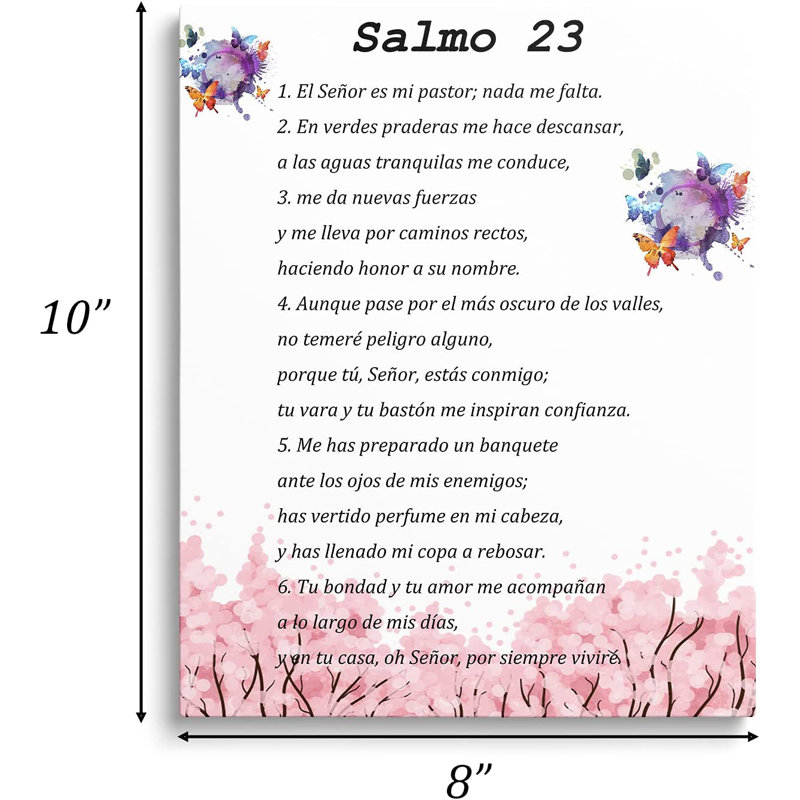 " Salmo 23 En Espanol Para Pared, Psalm 23 " Painting Print, 20" H x 16" W x 2" D