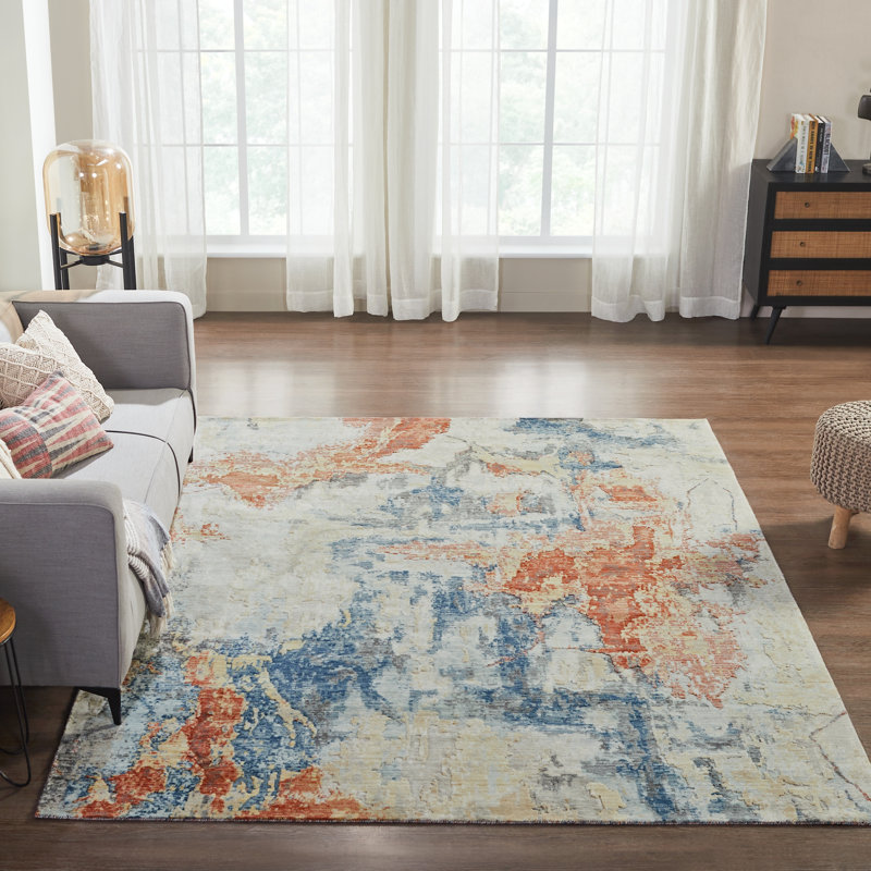 Bergetta Wool Abstract Area Rug, Runner 2'6" x 12'