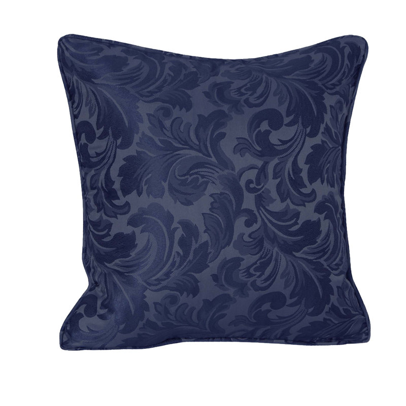 Algonac Damask Square Cushion, Navy