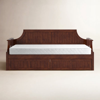 Antavious Coastal Cottage Solid Wood Twin Daybed with Storage Drawers