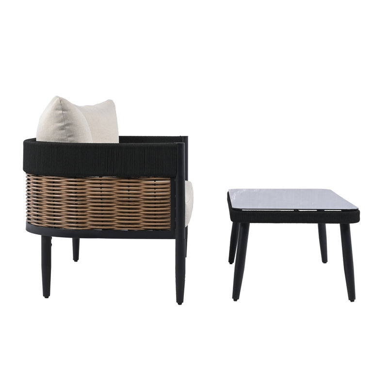 Harrison Outdoor 2 - Piece Conversation Set, Taupe