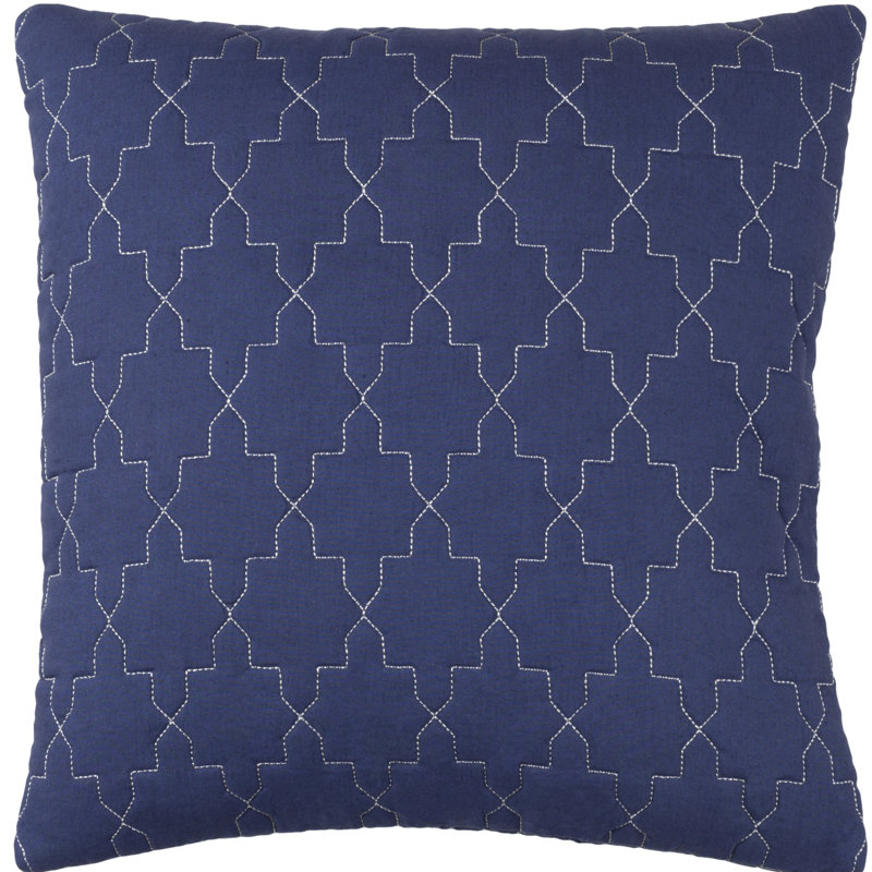 Coussin Reda, H 18 po x l 18" x P 4 po, Pêche / argenté, Down/Feather