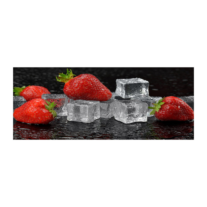 Strawberries With Ice - Wrapped Canvas Print