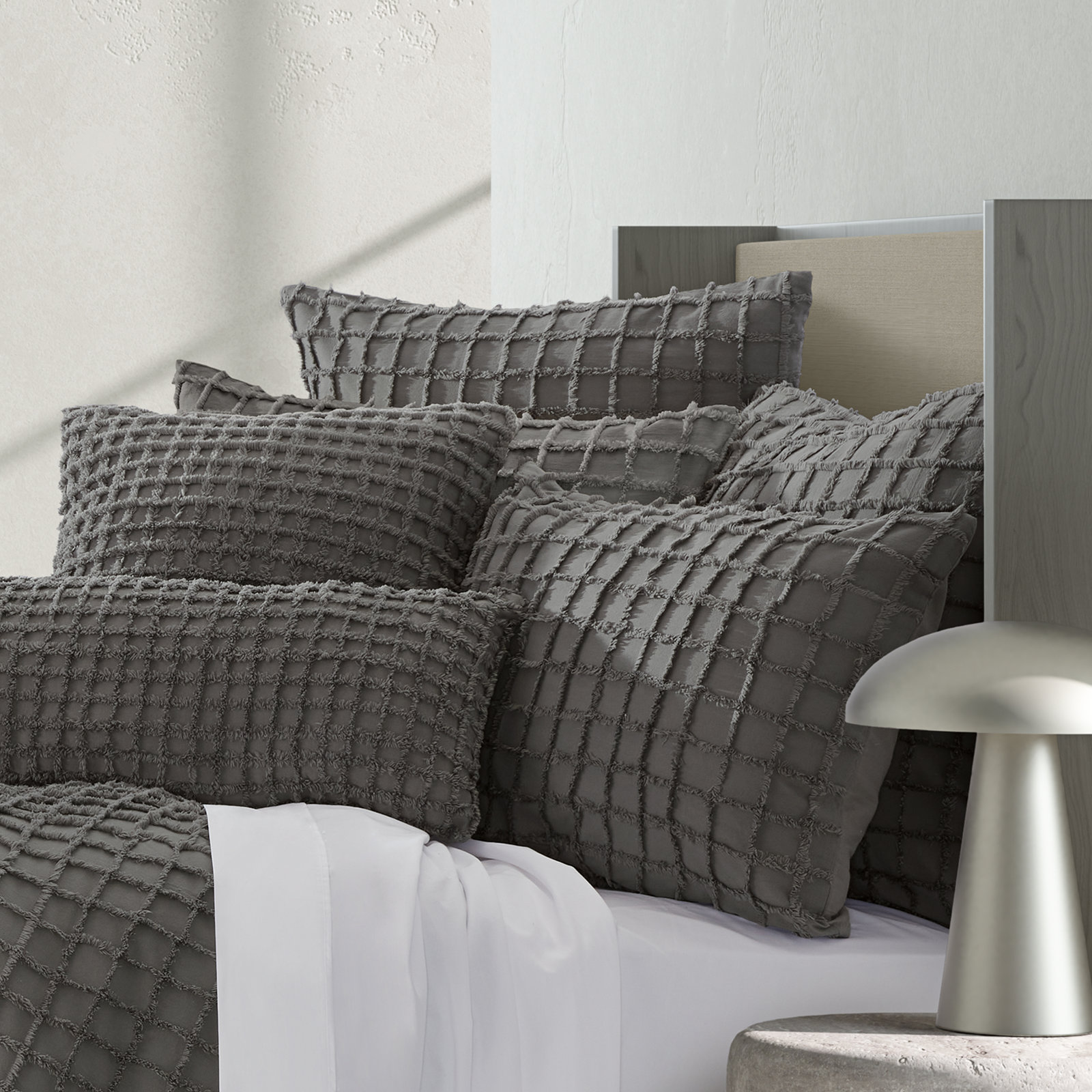 Carter Cotton Shams, Gray