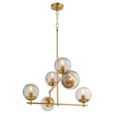 Lustre linéaire moderne Spoutnik à 6 lumières Edmonds