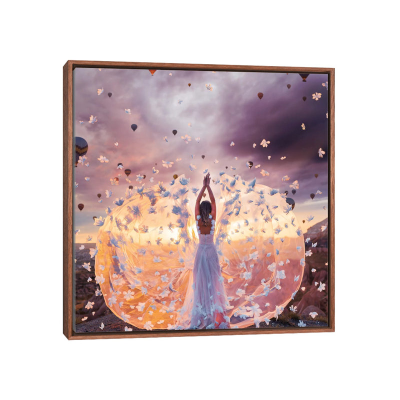 " Flowers Thunderstorms In Cappadocia " by Hobopeeba, 18" H x 18" W x 1.5" D, Classic Wood Framed Canvas