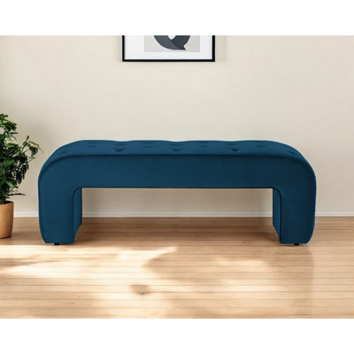Banc rembourré de 52 po en velours
