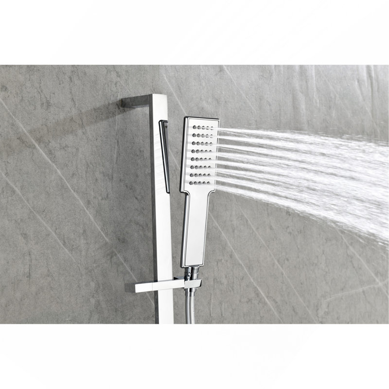 Système de douche à pluie murale avec 3 jets de corps et douche à main
