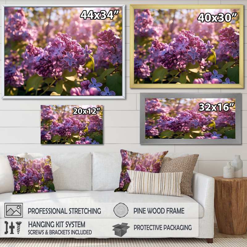 «Lilac mauve», impression sur toile, H 30 po x l 40 po x P 1,5 po, Toile tendue