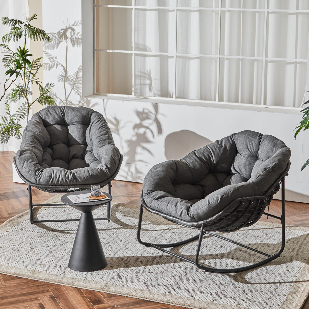 Cini Outdoor Chair (Set of 2) Dakota Fields Cushion 