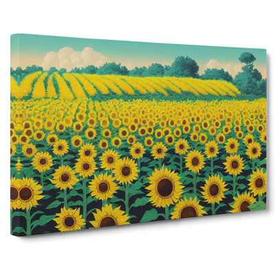 Entrancing Sunflower Field - Wrapped Canvas
