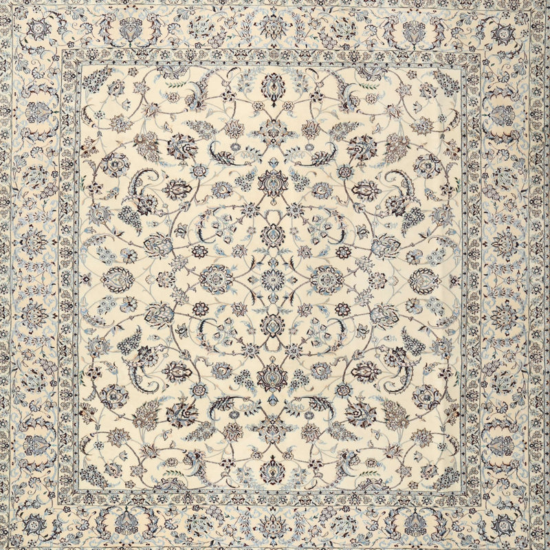 Tapis décoratif beige oriental ayaana, Rond 5 pi