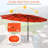 Red Barrel Studio® 10 Pieces Patio Wicker Dining Set With Double-sided Patio Umbrella 8 Armchairs Coffee-1754040350