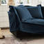 2 places avec repose-pieds, chenille, coussin de siège bleu, construction