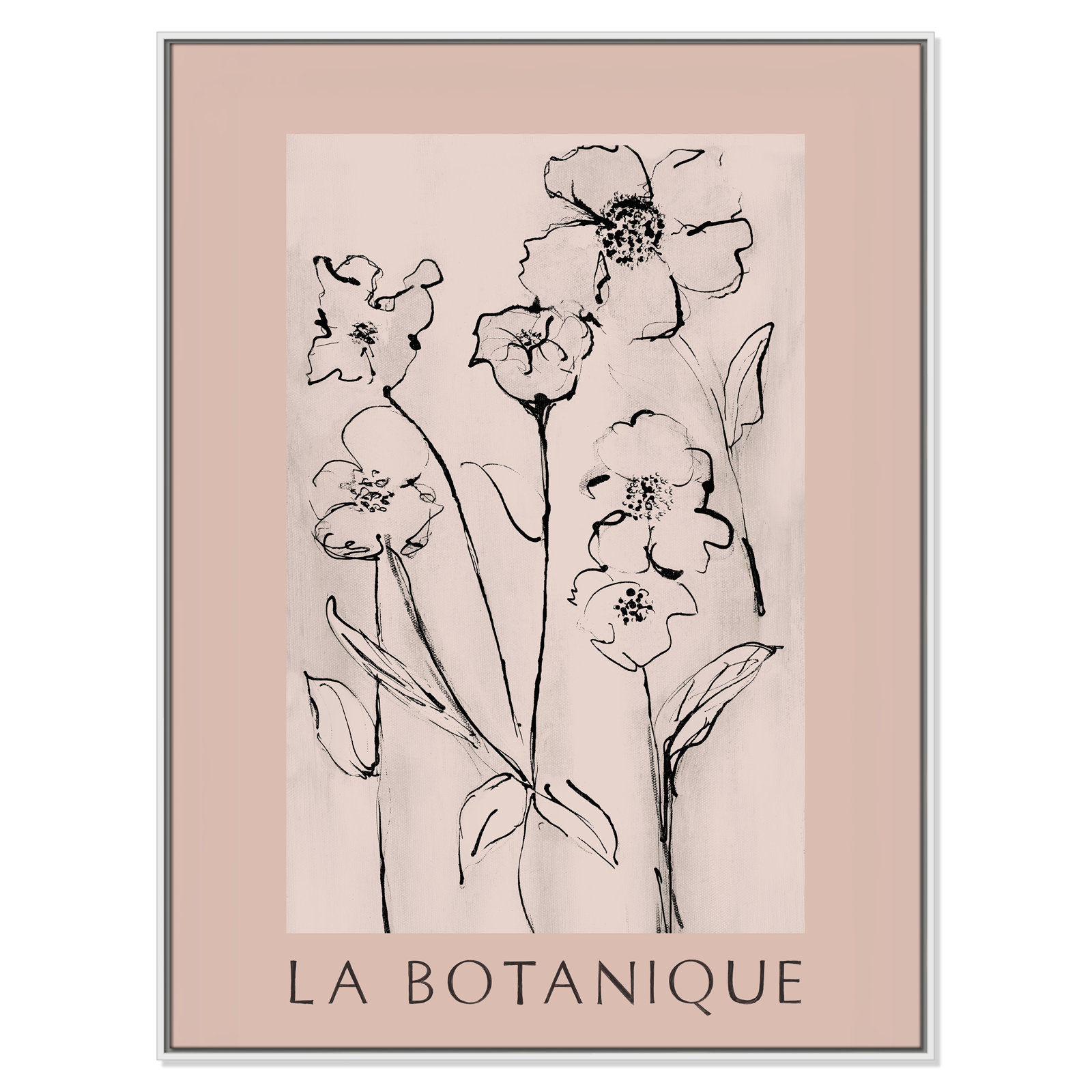 Riya "La Botanique" Print by Susan Jill, White Floater Frame, No, 49.5" H x 37.5" W x 2" D