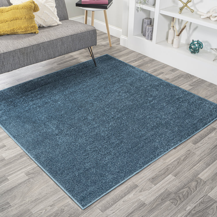 Asalah Solid Low-Pile Turquoise Rug