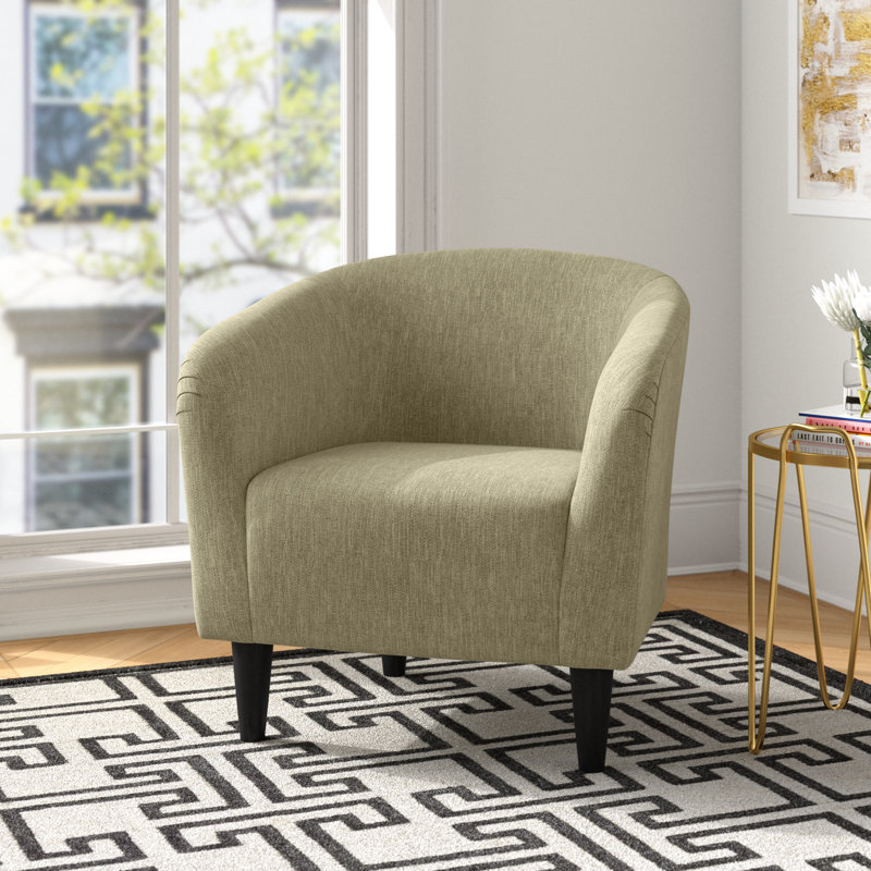 Fauteuil demi-tonneau de 29,50 po de largeur, 100 % polyester vert printemps Hapden