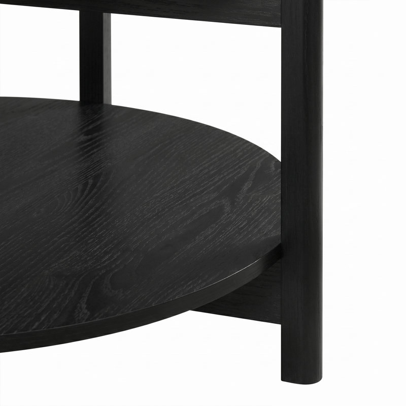 Table basse avec rangement Calarco, Plateau noir / base noire