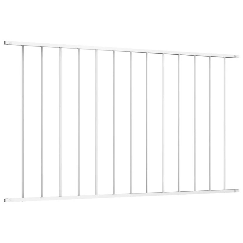Panneau de clôture vidaXL en acier thermolaqué blanc 5,4 pi x 2,5 pi, Blanc