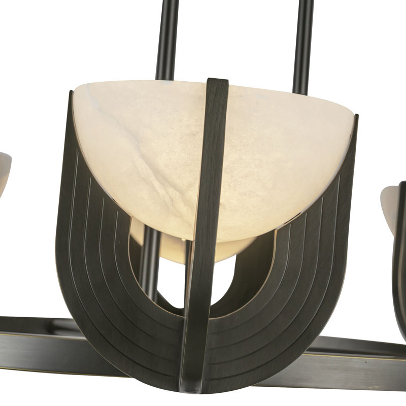 Colette Steel LED Chandelier by Elisa Carlucci, Urban Bronze, 6, 6.25" H x 27.25" W x 27.25" D