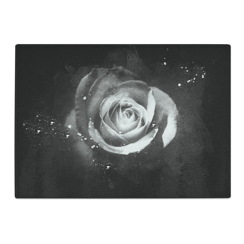 Tempered Glass Rose Rodion Kutsaev Chopping Board, 28.5 cm x 39 cm