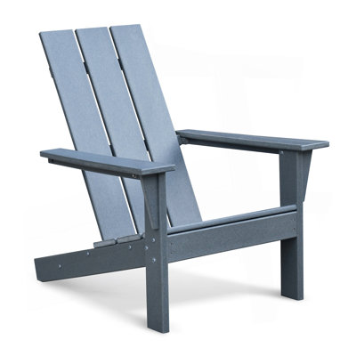 Outdoor Adirondack Chair For Relaxing, HDPE All-Weather Fire Pit Chair, Patio Lawn Chair For Outside Deck Garden Backyardf Balcony, Grey