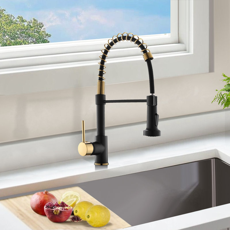 Topcraft Single Handle Single Hole Pull Down Kitchen Sink Faucet