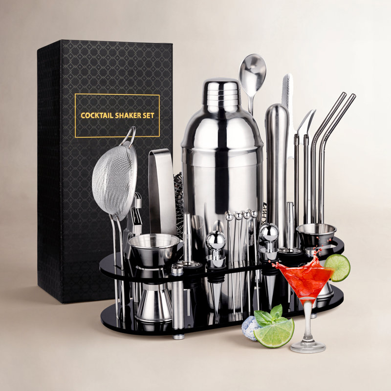 Ensemble d'outils de bar à cocktail 25 pièces Suranne, Acier inoxydable