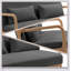 Canapé d'appoint de style Mid-Century moderne avec accoudoirs et pieds en bois massif, mousse moelleuse à haute densité pour un confort ultime, 2 places-684006160