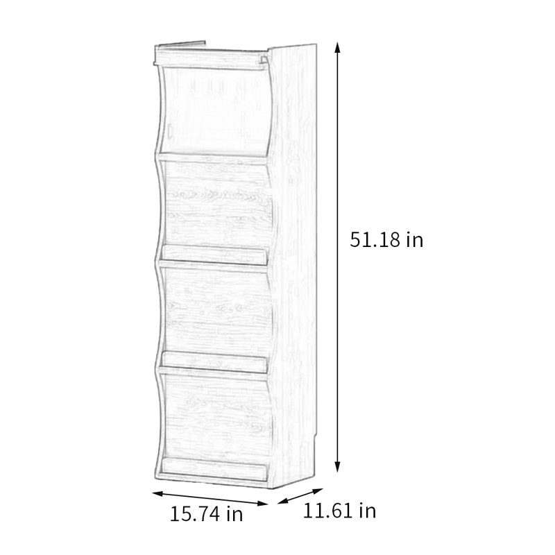 Bibliothèque sur pied en bois massif, Brun