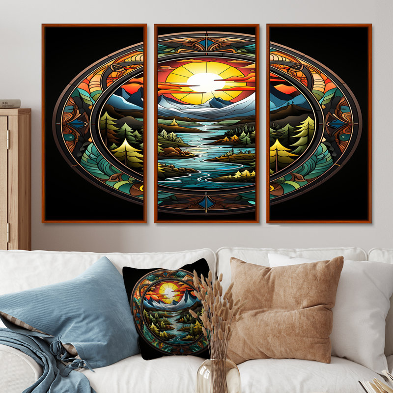 «Native Forest Mountain River», ensemble de décorations murales «Boho Mandala», H 28 po x l 36 po x P 1 po