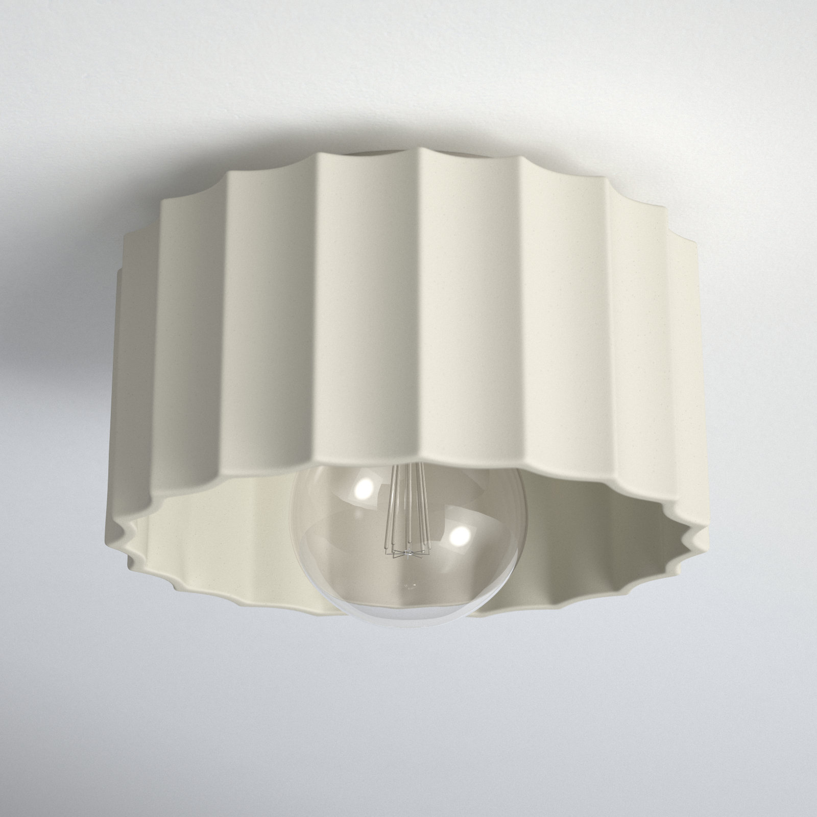 Colgate Round Outdoor Flush Mount, Matte White, 6.5" H x 10" W x 10" D