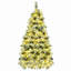 Arbre de Noël enneigé pré-éclairé avec pommes de pin-91515267