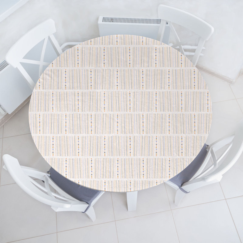 Ambesonne Colorful Fitted Round Tablecloth Multicolor, 64.17" Round