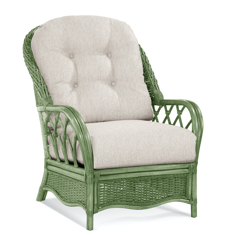 Chaise avec accoudoirs en rotin Everglade, Céleri, Performance Crypton des neiges; 0884-91