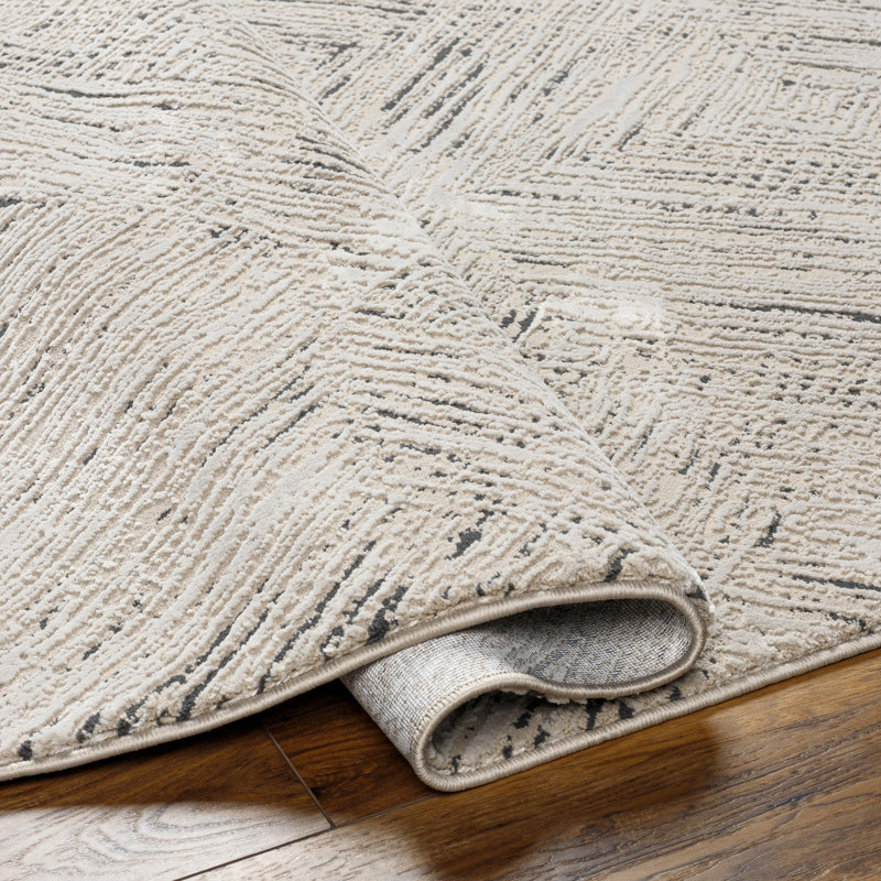 Jazline Light Grey Machine Washable Area Rug, Rectangle 7'7" x 10'