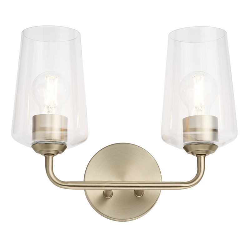 Celino Two-Light Bath & Vanity with Glass, Bronze, Clear