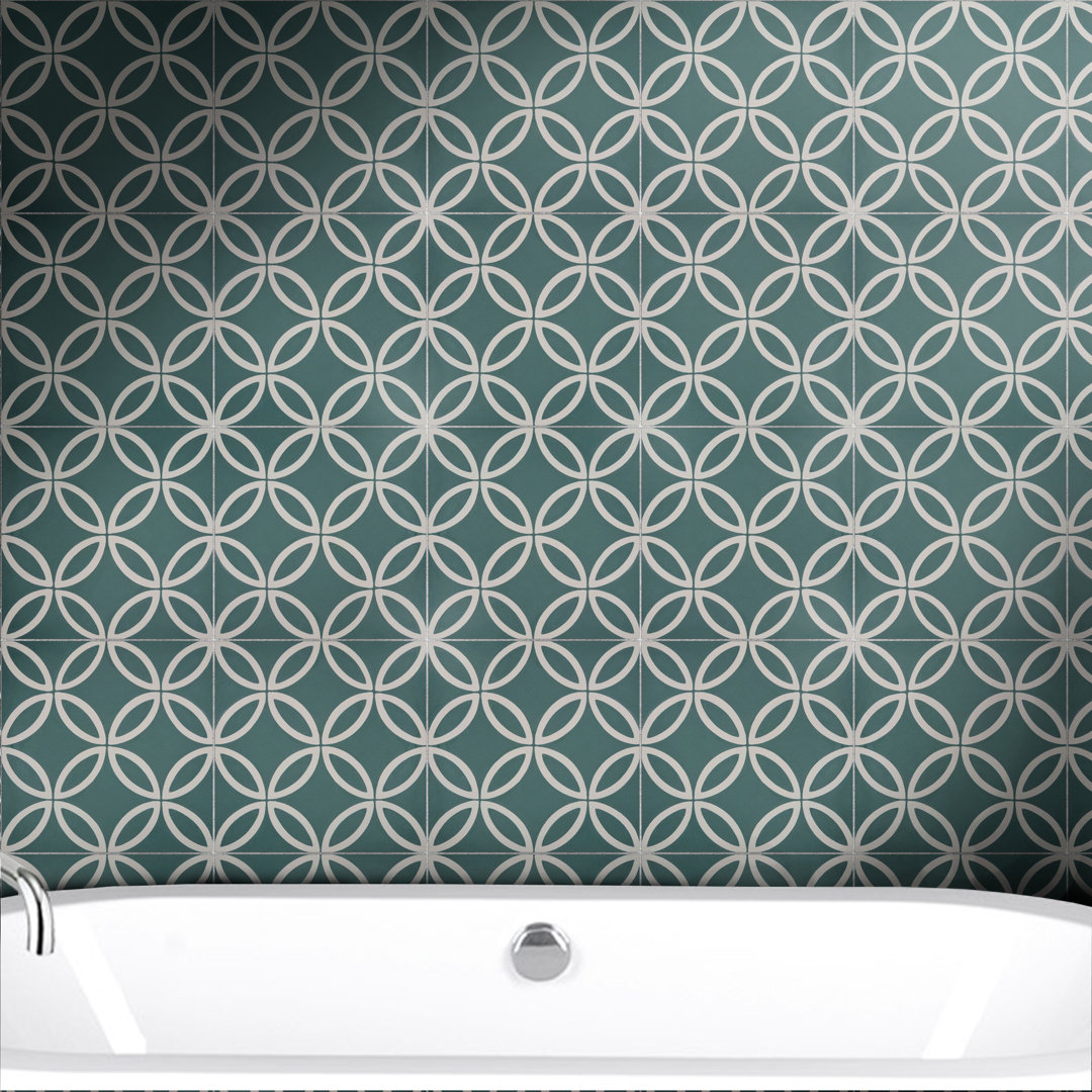 Amlo 8" x 8" Cement Patterned Wall & Floor Tile Moroccan Mosaic 