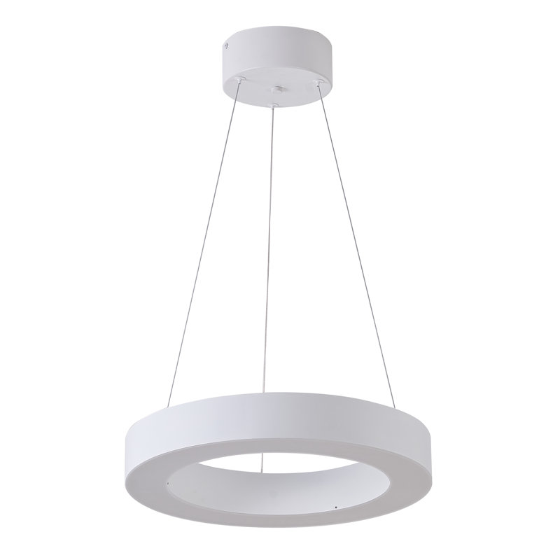 Lustre halo 1 lumière DEL blanc mat, Blanc mat
