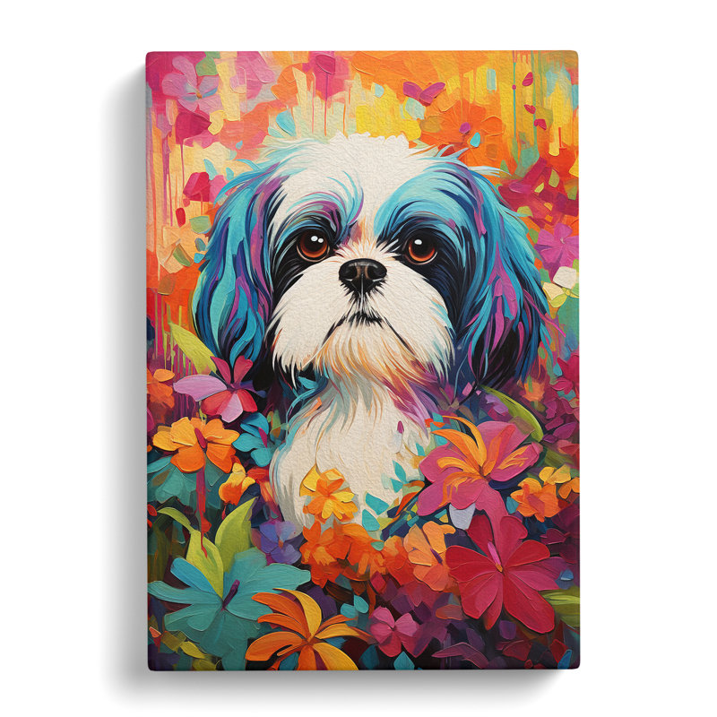 Shih Tzu Modern - Wrapped Canvas, 76cm H x 50cm W x 3cm D