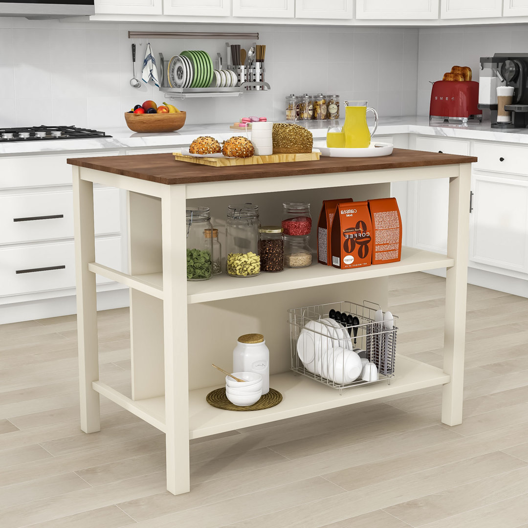Wilhelmi Wood Stationary Kitchen Island image 3