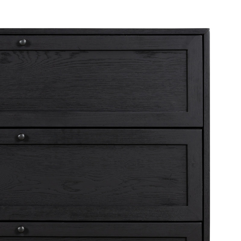 Commode double 6 tiroirs Sonata, Noir mat dérivé