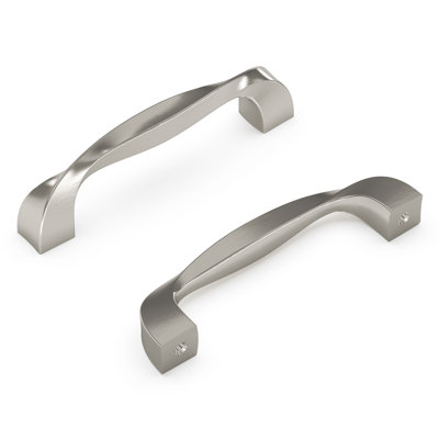 Poignée à poignée de la collection Twist - Poignée d'armoire de 3 3/4 po nickel satiné - Quincaillerie transitionnelle pour tiroirs et armoires