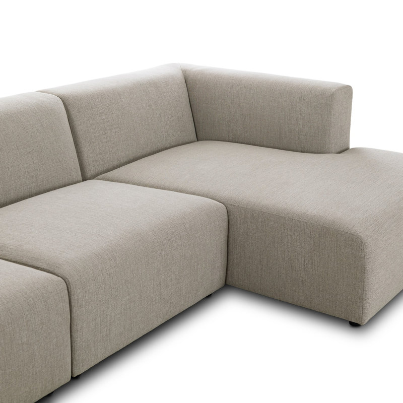 Lawndale 5PC Sectional W/ RAFC-Napa Sandstone, Right Hand Facing, Saxon Charcoal Polyester Blend