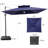  11' X 11' Solar LED Lights Cantilever Patio Umbrella with Counterweights Base-1433632899