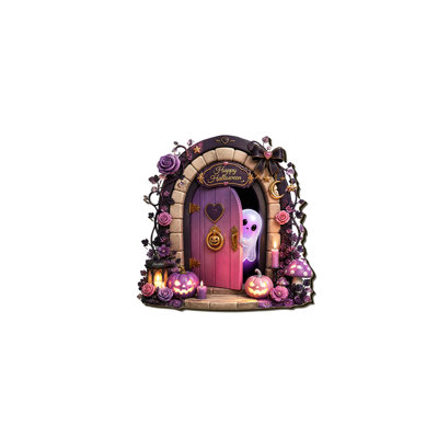 Halloween Decor 4 Styles Cute Halloween  Door Wall Decor Sign  Ghost Purple Ghost Witch Mouse  Halloween Wooden Cutout  Pumpkin Floral Spooky Decor For Home Front Door Tabletop