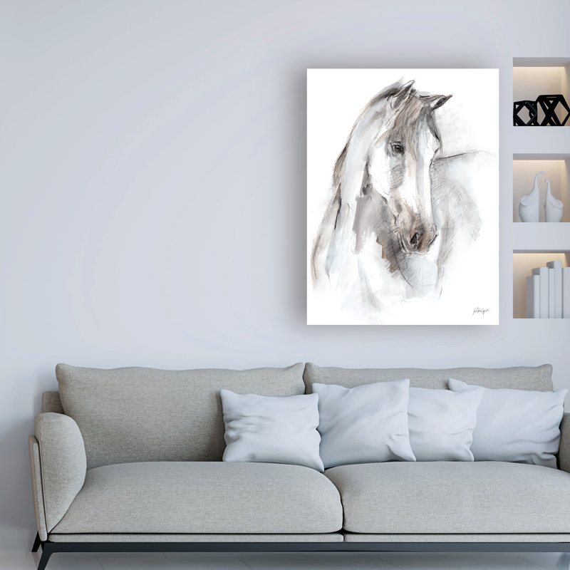 Impression sur toile tendue « Watercolor Equine Study I » par Ethan Harper, H 19 po x l 14 po x P 2 po