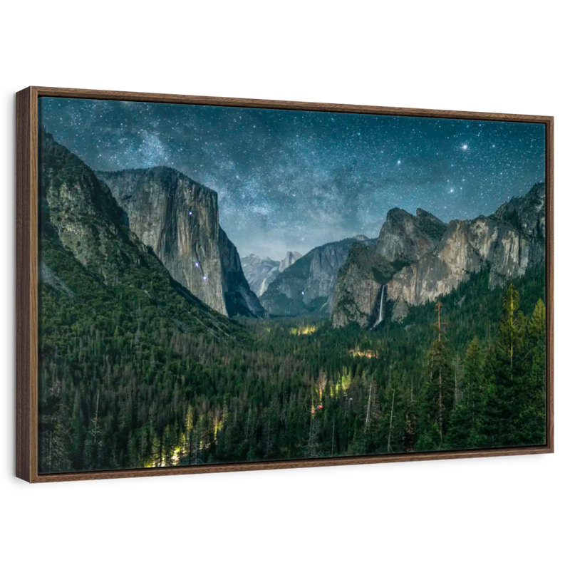 Yosemite, 19 po x 13 po, Cadre flottant en noyer